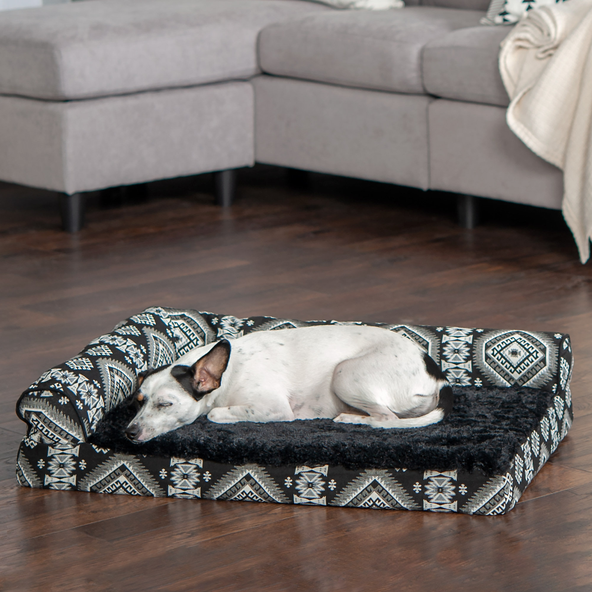 American Kennel Club Orthopedic Memory Foam Crate Mat Pet Bed - 42 x 27 -  Black