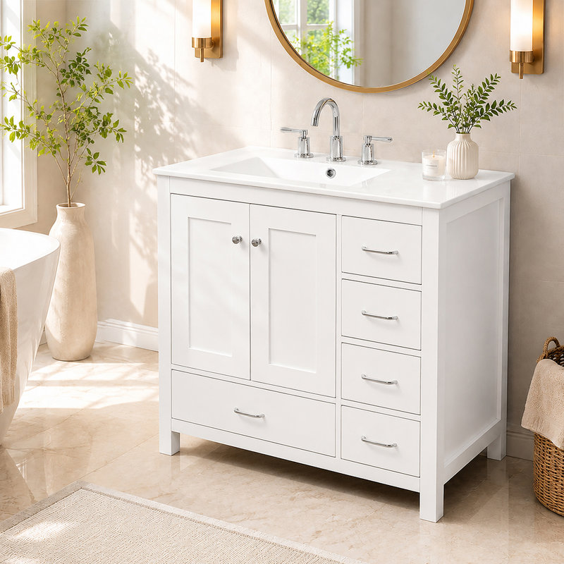 Bathroom Cabinet, Blanc