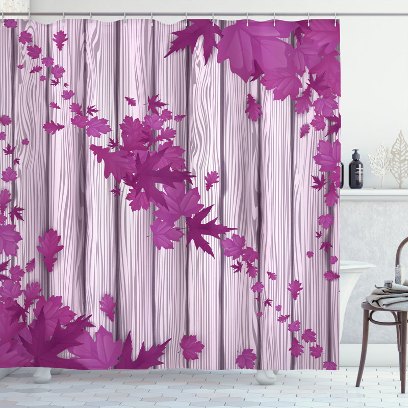 Ensemble de rideau de douche et crochets Autumn, H 69 po x l 84 po, Fuchsia