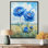 Océan bleu pivoines dans le champ III - pivoines, art mural sur toile
