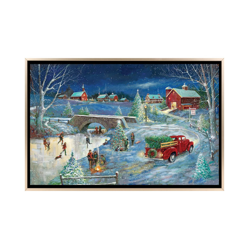 «Warm Holiday Memories», reproduction d'art sur toile encadrée, H 40 po x l 60 po, Impression encadrée sans passe-partout