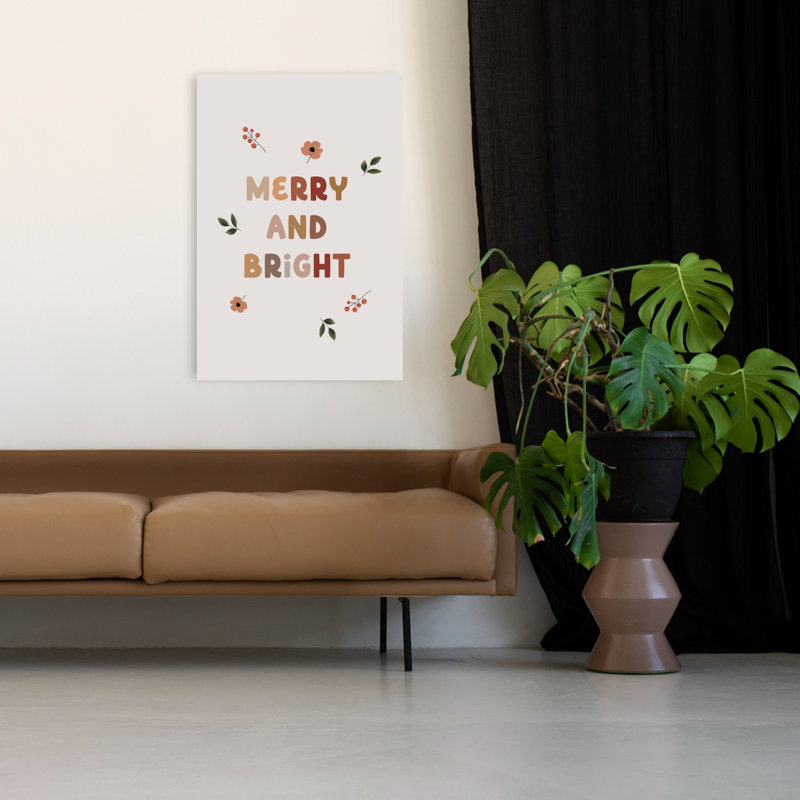 «Merry And Bright Botanicals Minimalist Modern Abstract Winter Flower», reproduction d'art murale, H 48 po x l 32 po