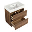 Meuble-lavabo moderne avec lavabo simple encastré et 2 tiroirs