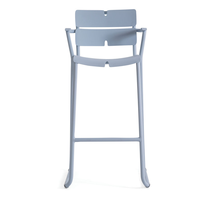 Corail 31.13" Patio Bar Stool, Pastel Blue