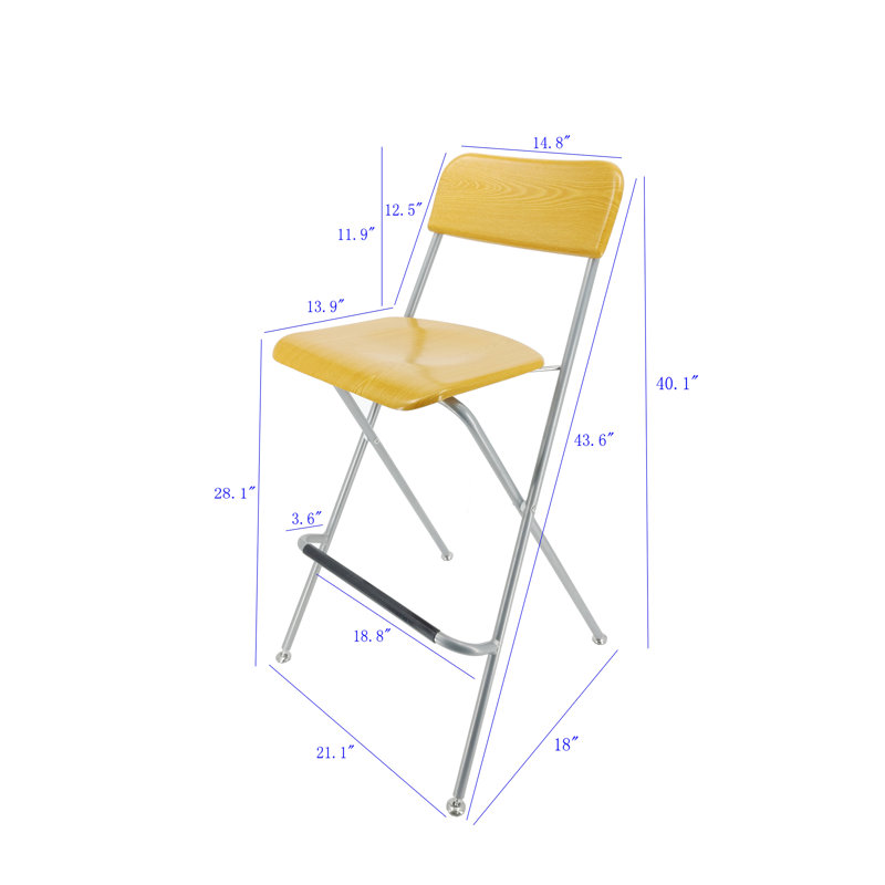 Chair, Folding Bistro Bar Stool Wood / Metal, 2