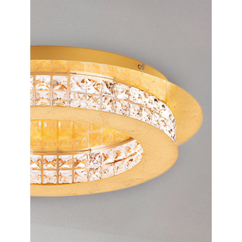 Levan Glass Flush Mount, Brushed Gold