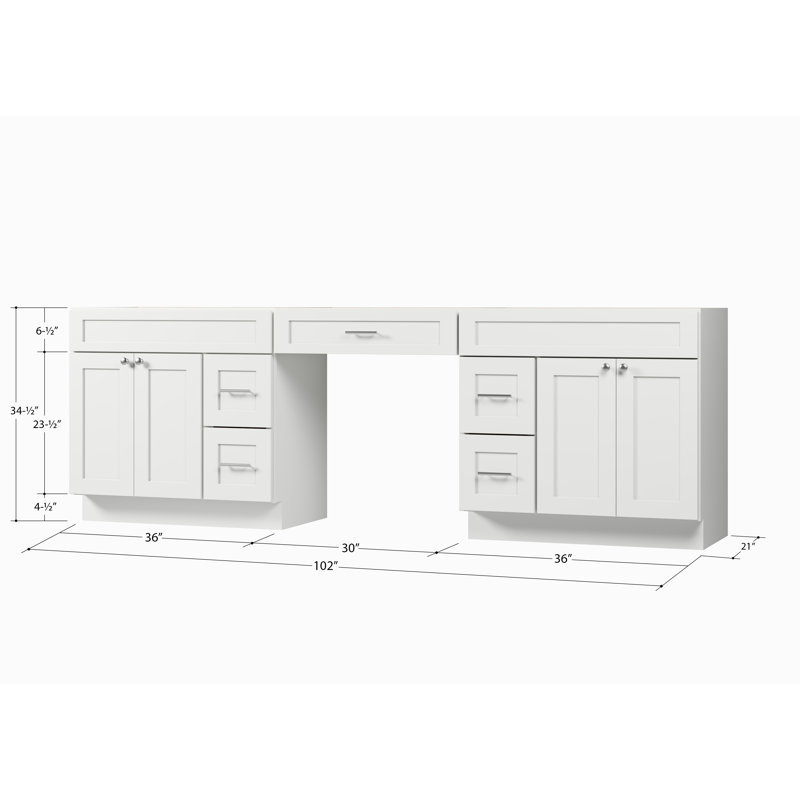 Base de meuble-lavabo double 102 seulement, Blanc