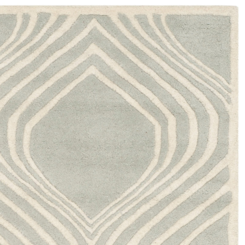 Oglesbee Hand Tufted Wool Geometric Rug, Round 5'