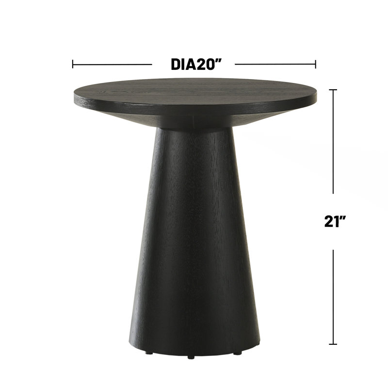 Ensemble de table de salon en bois 3 pièces noir ébène