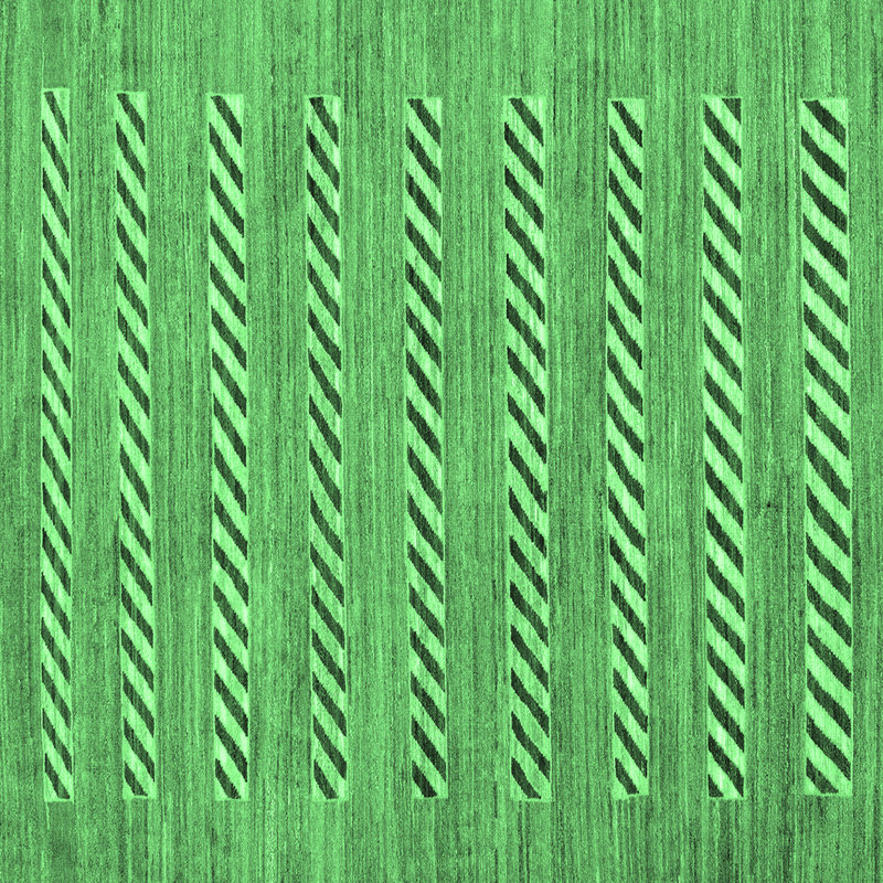 Washable Striped Indoor Rug, Square 5'