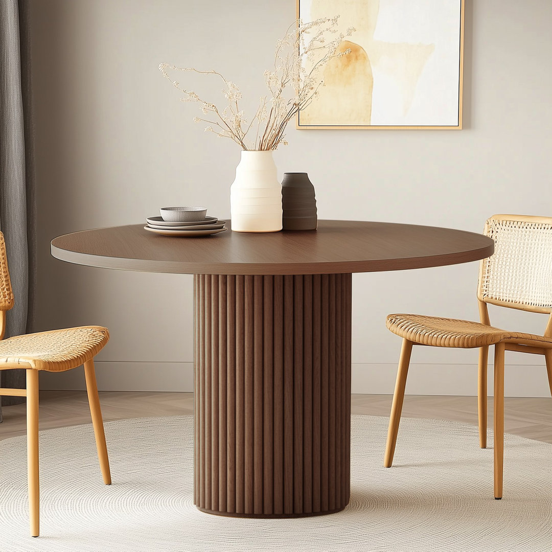 Astraea Round Wood Dining Table Latitude Run® 