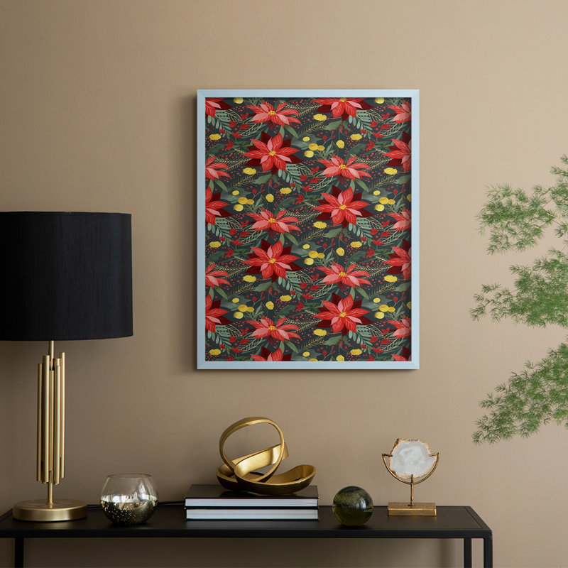 «Bright Christmas Night Collection», reproduction encadrée E - bois massif, H 30 po x l 24 po, Bleu