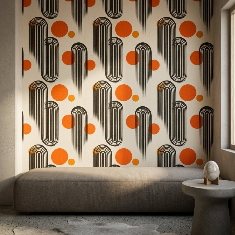 Papier peint mural Mid Century Modern, Textured Non-Pasted