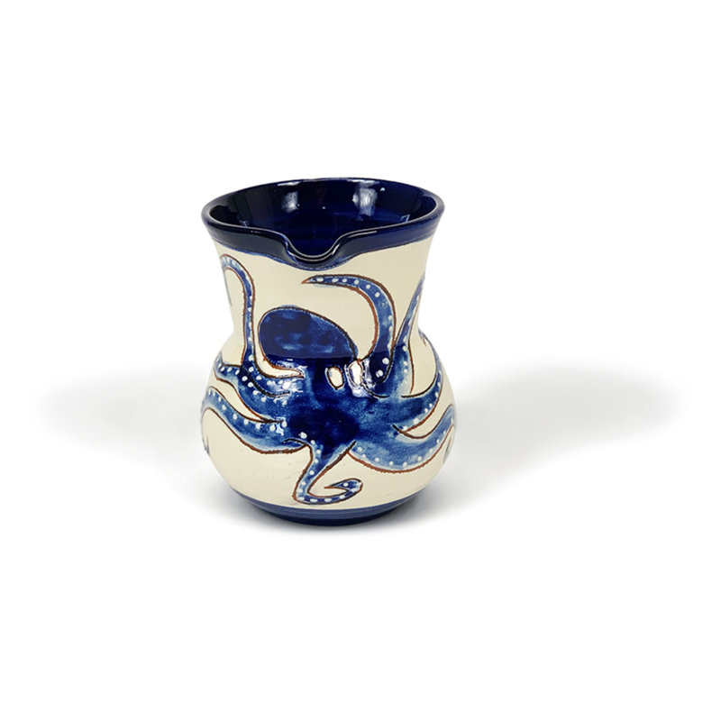 Blue & White Octopus - Small Jug - White Octopus, White/Blue