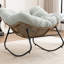 Chaise d'appoint berçante rembourrée Chenille-1979175381