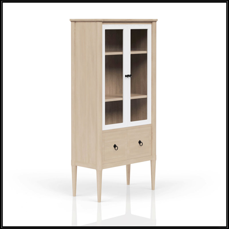 Display Bookcase In Sand Colored Finish