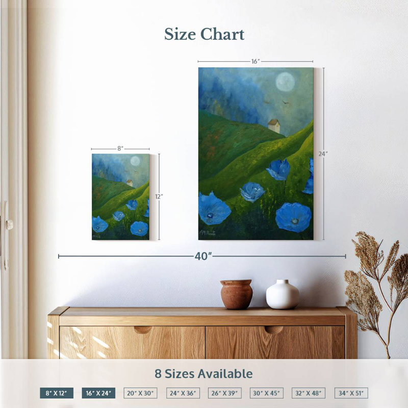 Alvord Blue In The Fields, 12" H x 8" W