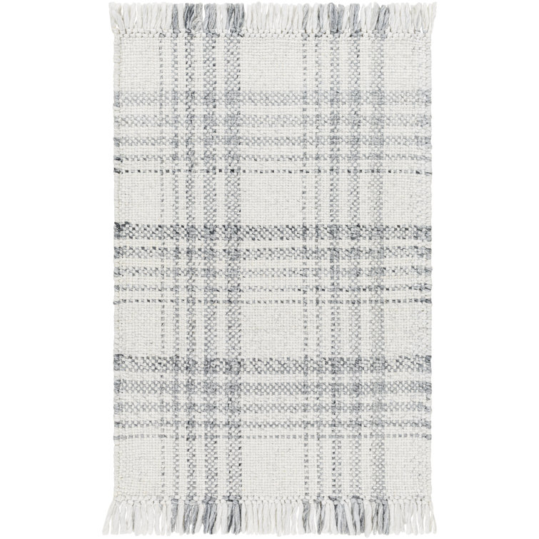 Cay Plaid Handmade Flatweave Recycled P.E.T. Area Rug in Gray/Beige