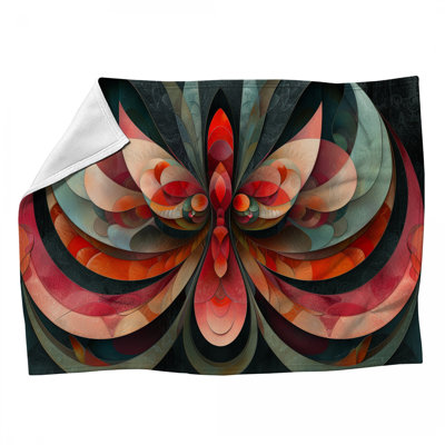 Jeté en molleton Abstract Butterfly - Jets abstraits pour canapés ou lits