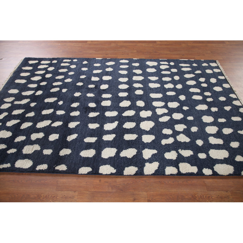 Tapis marocain bleu marine moderne 5 x 8