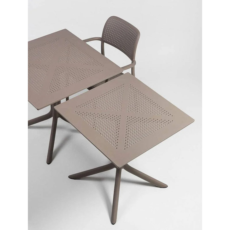 Clip Outdoor Square Dining Table, Dove Gray