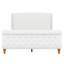 Base de lit plateforme avec tête de lit à oreilles capitonnée et pied de lit-bateau pour une élégance intemporelle dans la chambre à coucher-403697092-403697094
