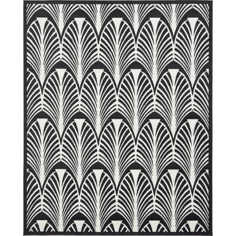 Tapis noir / ivoire Alhareth, Rectangle 5 pi 3 po x 8 pi