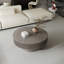 Table basse 39,37 po ronde avec rangement Table d'appoint moderne en placage de bois massif pour le salon (table incluse seulement)
