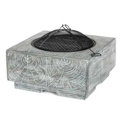 Absolon Square Cast Iron Smokeless Fire Pit with Lid