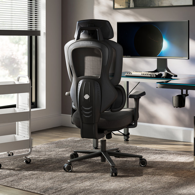     Ergonomic Gaming Chair with Thick Soft Cushion, Adjustable Lumbar & 3D Armrests – Black, Black