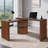 90" Modern L Shaped Desk with 3 Drawers,360° Wood Rotating Desk,Executive Office Desk,Corner Desk-2147314632