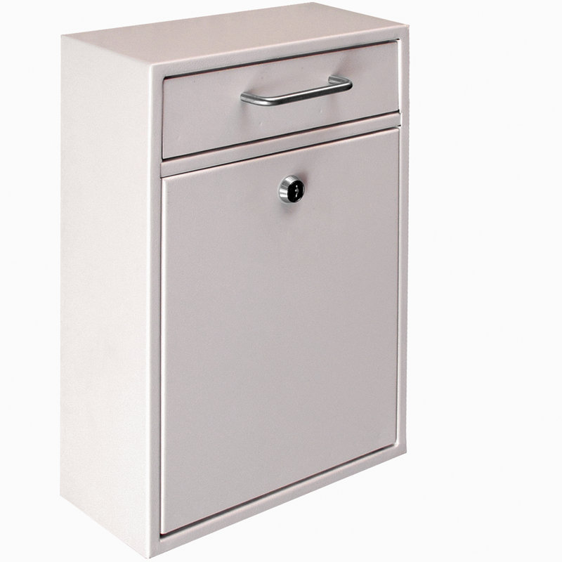 Steel Wall Mounted Mailbox with Magnetic Closure, Vanilla