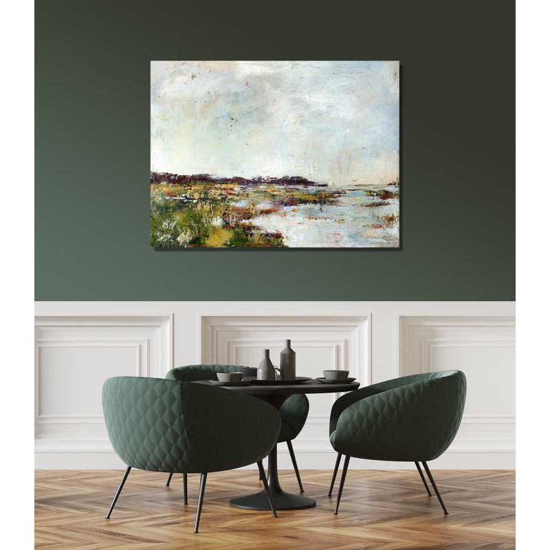 Abstract Marsh - Artist Enhanced Canvas Print, Black Framed Canvas, 25.5" H x 31.5" W x 1.75" D