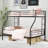 Metal Twin Over Full Bunk Bed With Trundle, Ladder, Full-Length Guardrails, Noise-Free, No Box Spring Required