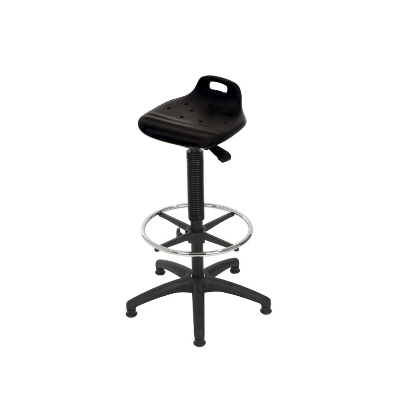 Adjustable Height Ergonomic Industrial Stool with Footrest