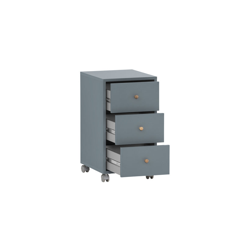 Keyarie 32.6cm Wide 3 -Drawer Mobile File Cabinet, Blue