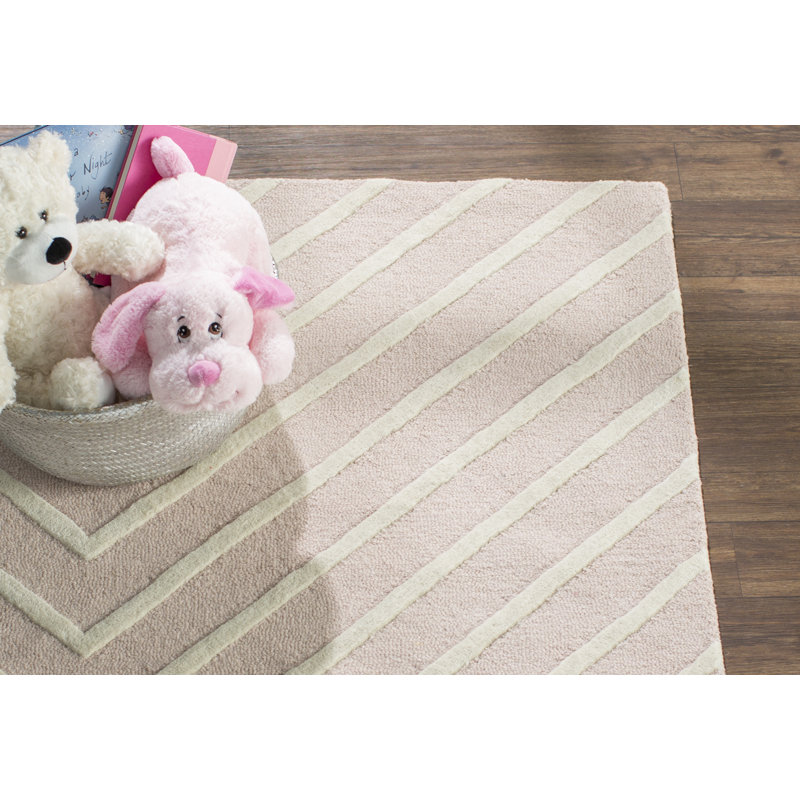 Tapis en laine touffeté à la main Clust, Rectangle 4 pi x 6 pi, Gris/Ivoire
