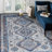 Glidewell Machine-Washable Vintage Boho Medallion Persian Area Rug-1379617435