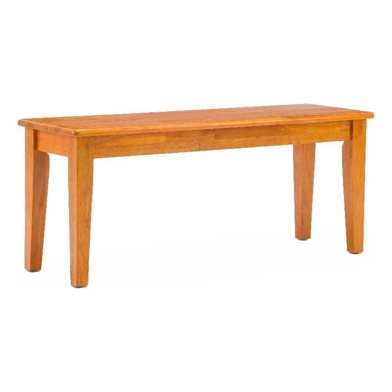 Banc de salle à manger en bois d'hévéa avec pieds Classic prêt à assembler en chêne Pembrely