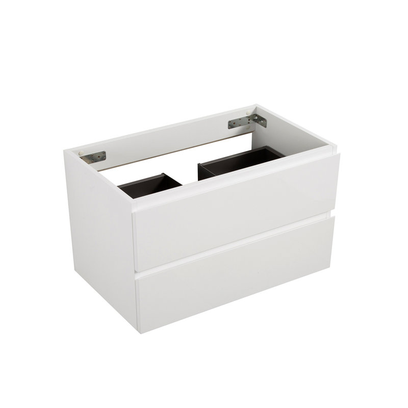 Armoire murale SANS lavabo avec deux tiroirs, Blanc