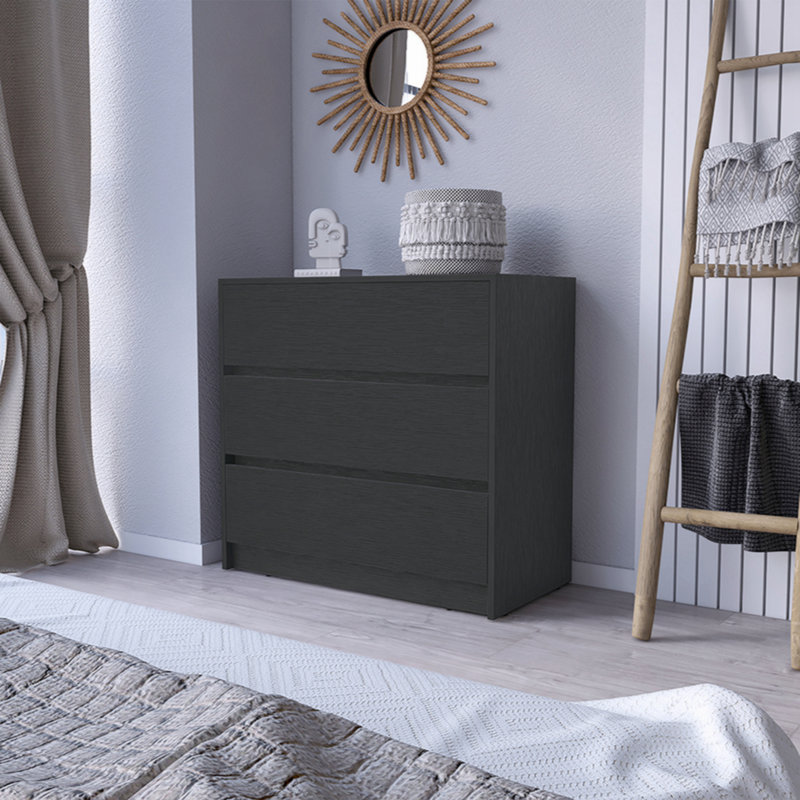 Commode 3 tiroirs, Noir