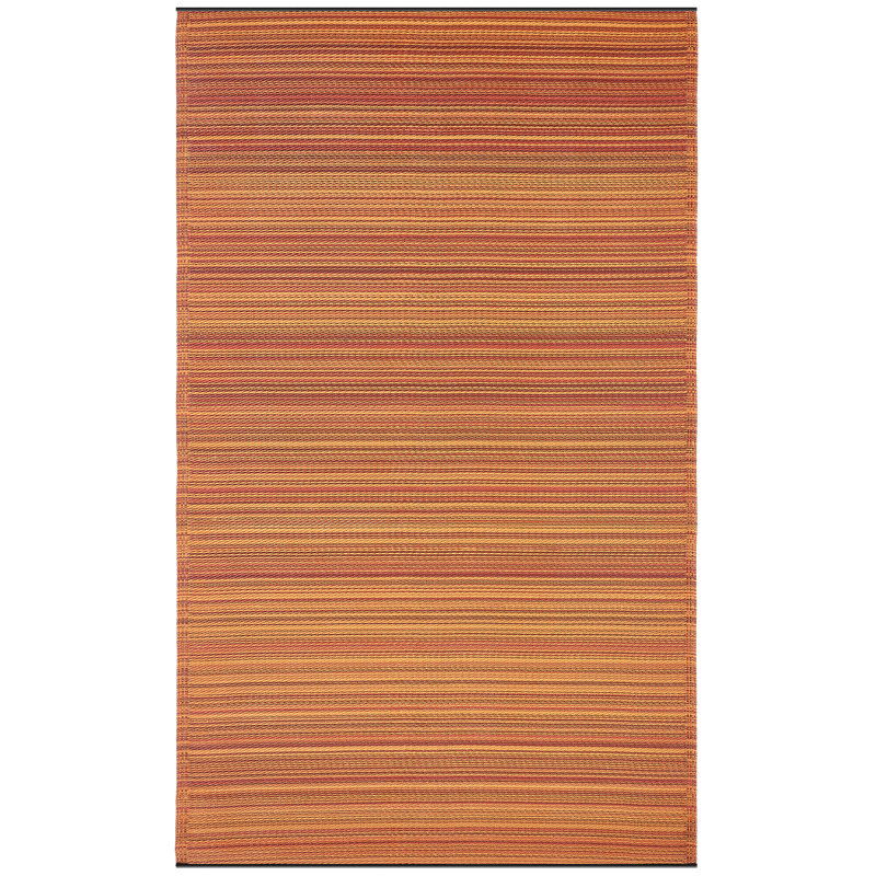 Tapis d'extérieur imperméable en plastique Amyree, Cancun - terre cuite, Rectangulaire 3 pi x 5 pi