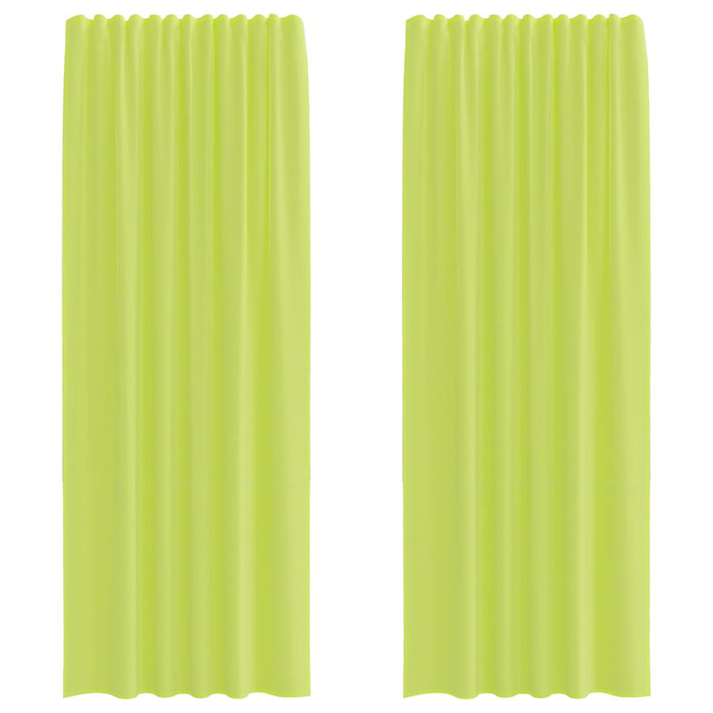 Semi Sheer Curtain Pair, 140cm Width x 260cm Drop, Apple Green