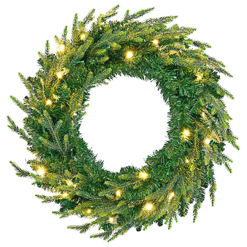 Sapin de Noël artificiel pré-éclairé avec couronne et guirlande