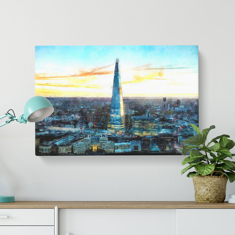 The Shard London England Skyline - Wrapped Canvas Print, 35cm H x 50cm W x 3cm D