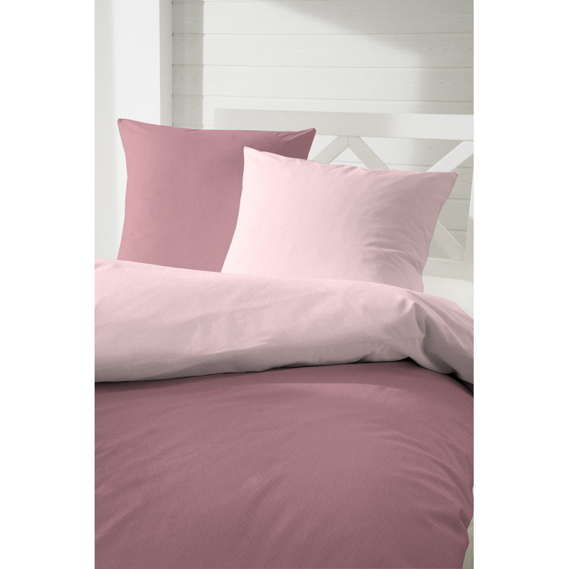 George Oliver Cotton Duvet Cover Set with Pillow Shams and Pillowcases, 220 x 240cm - 2 Pillowcases 80 x 80 cm, Rose