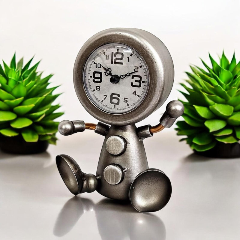 Stylish Modern Metal Mantle Clock with Quartz Movement – Handcrafted Freestanding Crystal Table Clock for Home & Office