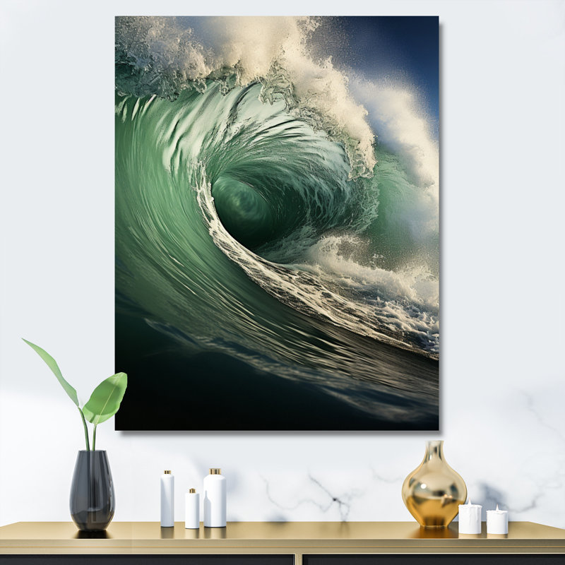 Ulancy Coastal Majestic Waves I, H 32 po x l 16 po x P 1 po, Toile tendue