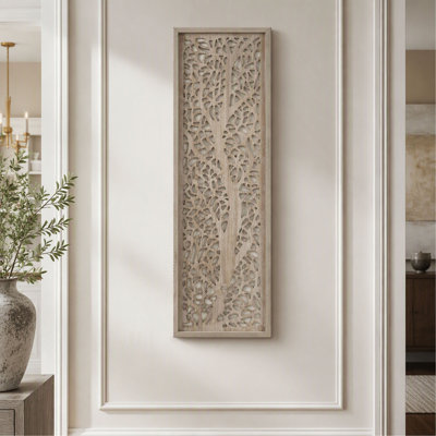 Wall Decor,Laser Cut Tree Framed Panel - Wall Hanging Art