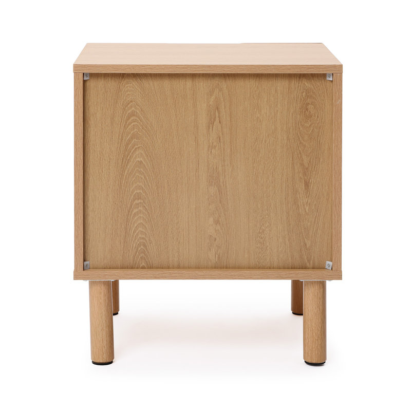 Table de bout et table de chevet à 2 tiroirs en bois naturel
